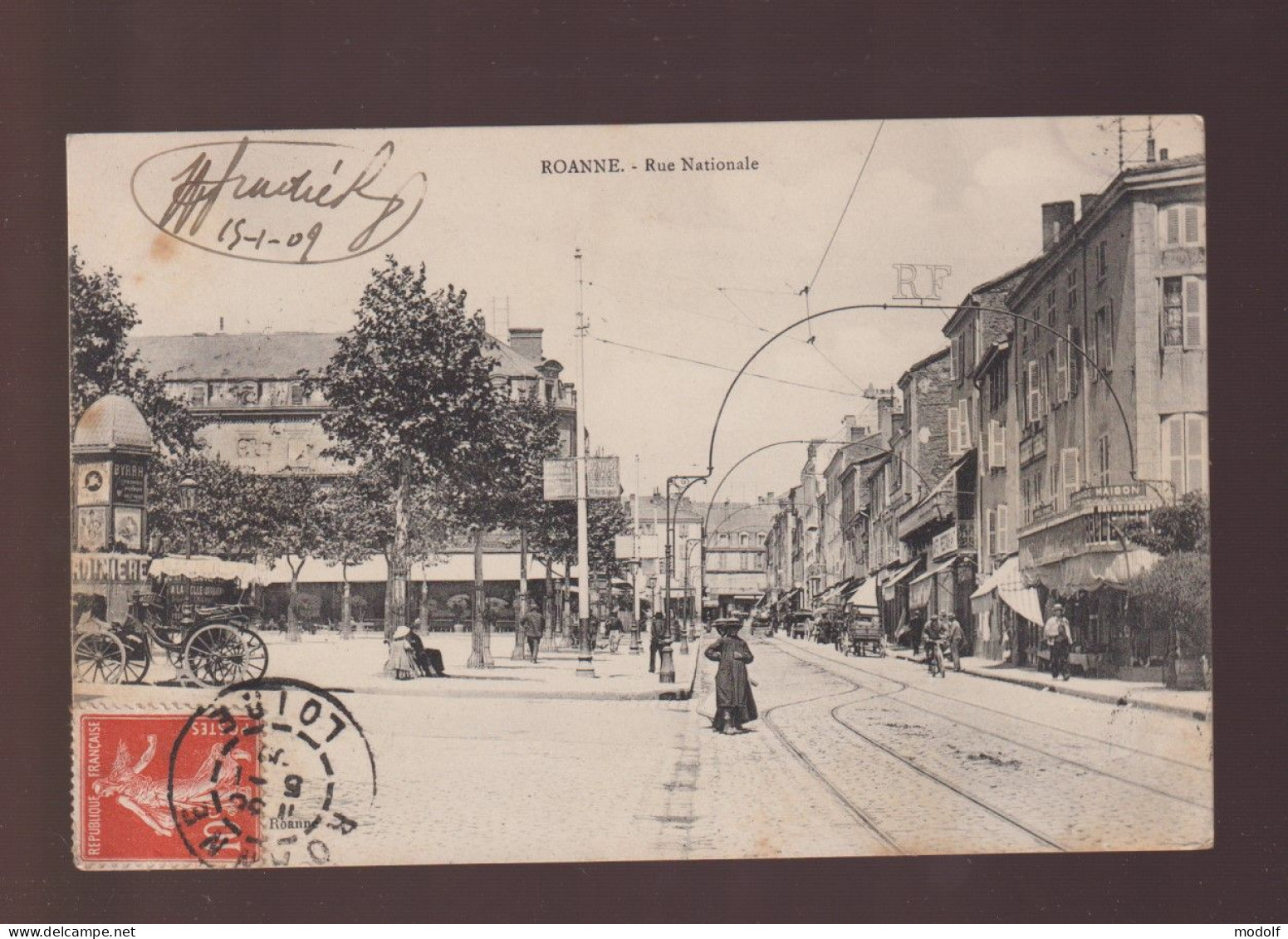 CPA - 42 - Roanne - Rue Nationale - Animée - Circulée En 1909 - Roanne