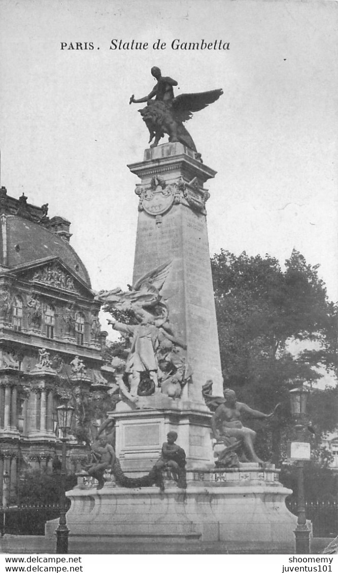 CPA Paris-Statue De Gambetta-Timbre          L1677 - Sonstige Sehenswürdigkeiten