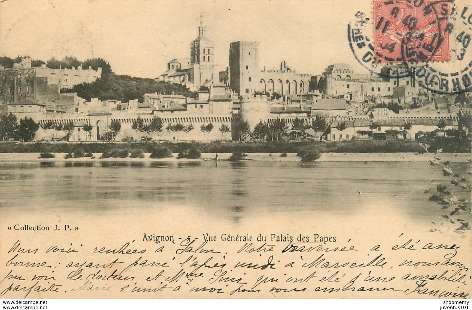 CPA Avignon-Vue Générale Du Palais Des Papes-Timbre       L1680 - Avignon (Palais & Pont)