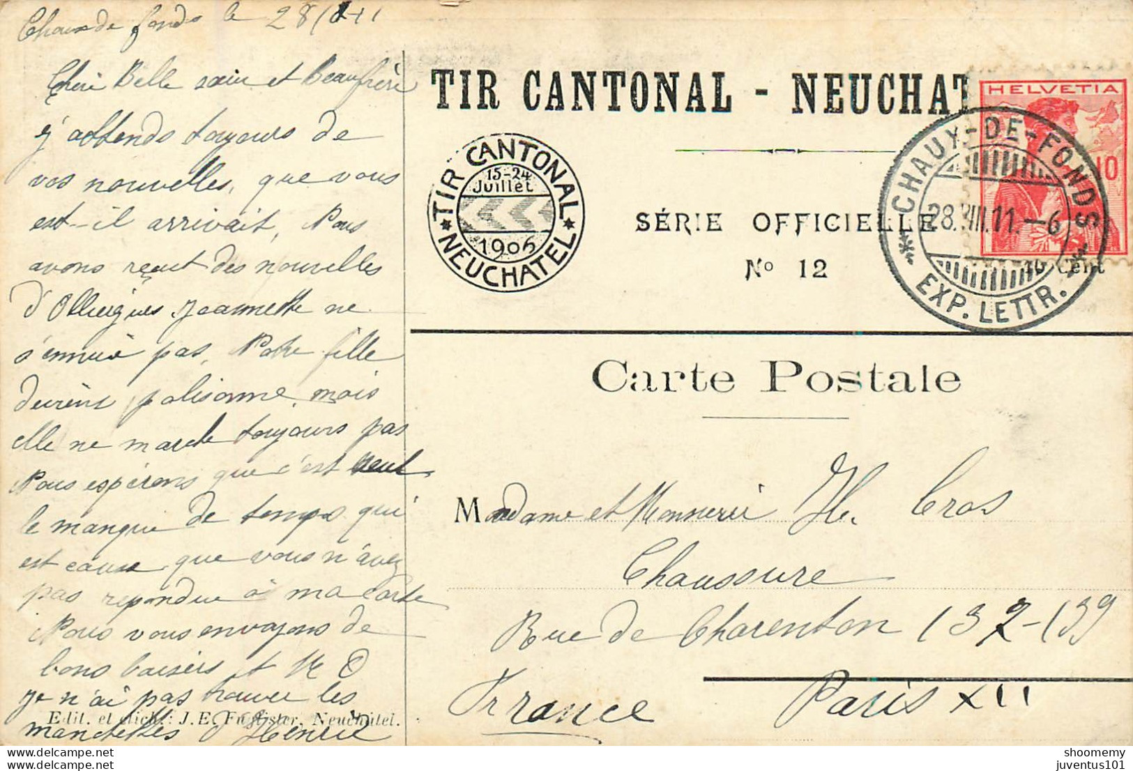 CPA Neuchatel-Tir Cantonal-Série Officielle-Timbre      L2246 - Neuchâtel