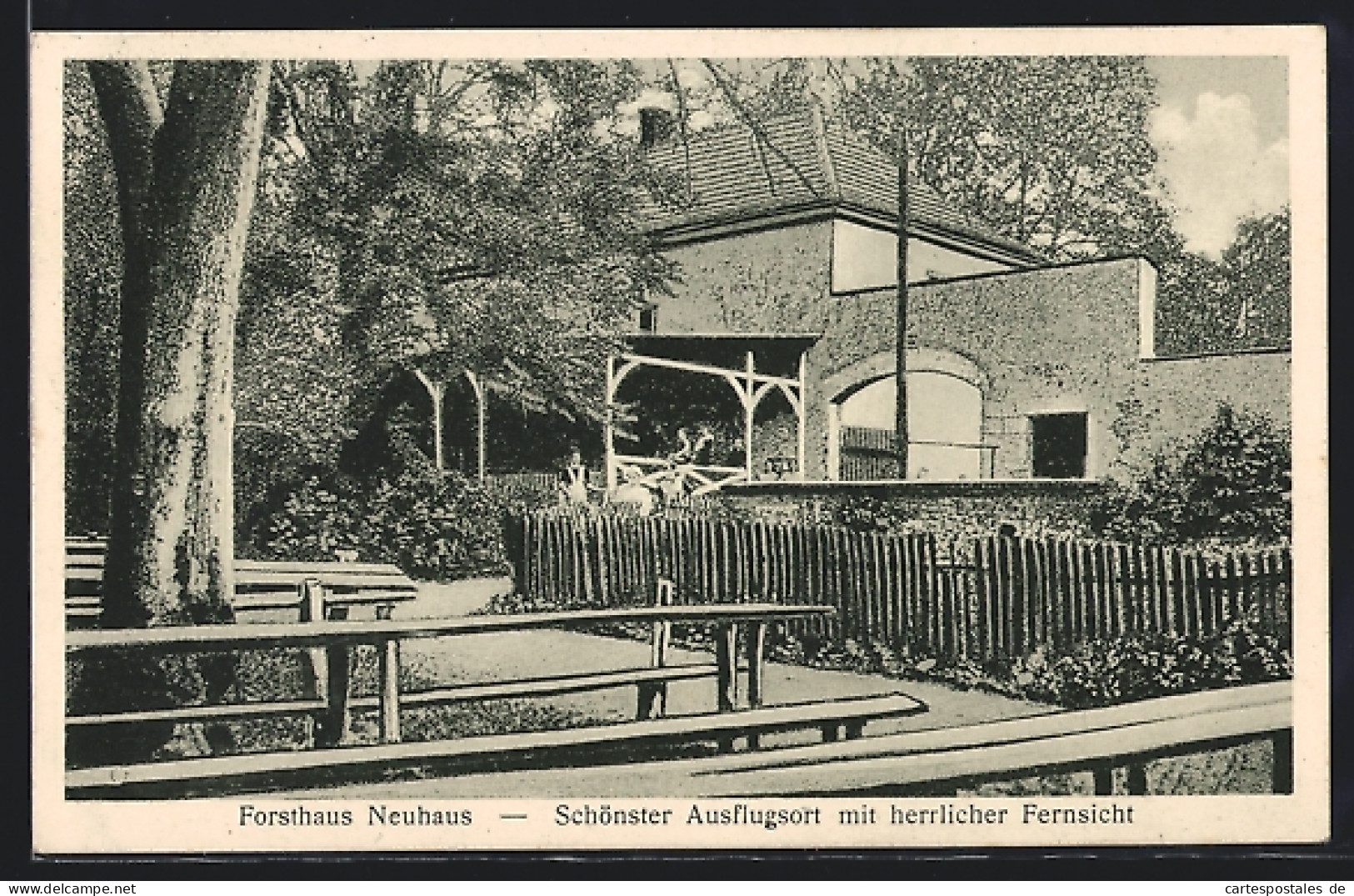 AK Hühnerfeld A. D. Saar, Gaststätte Forsthaus Neuhaus Mit Garten  - Chasse