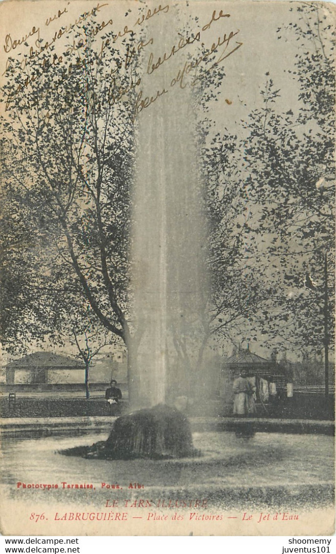 CPA Labruguière-Place Des Victoires-Le Jet D'eau    L1071 - Labruguière