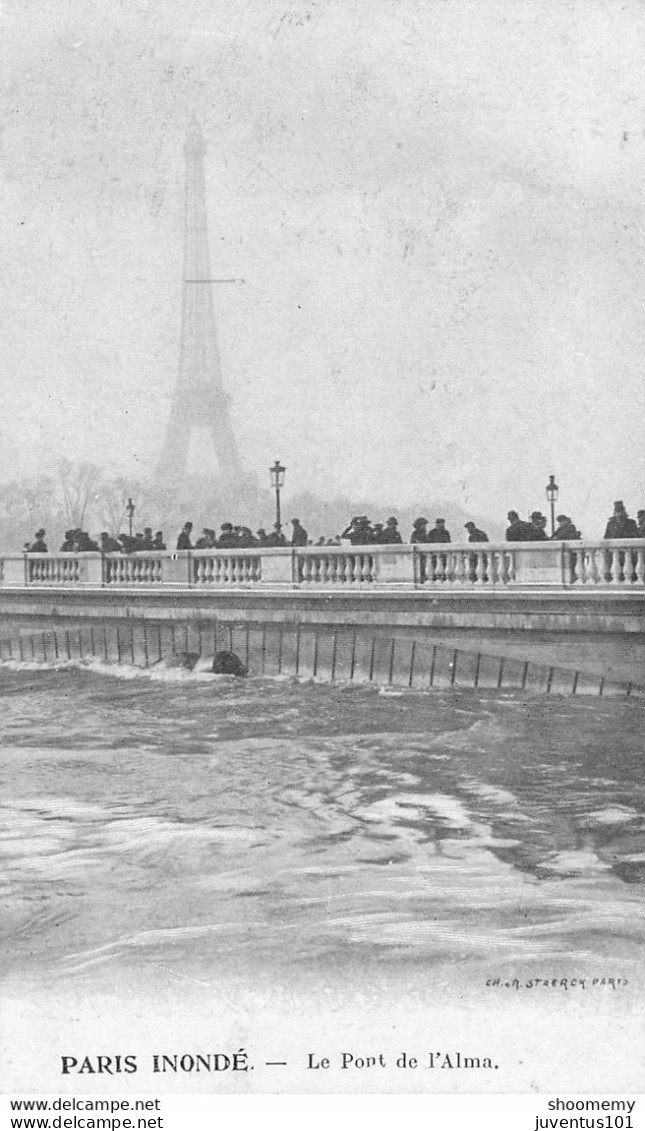 CPA Paris Inondé-Le Pont De L'Alma     L1701 - De Overstroming Van 1910