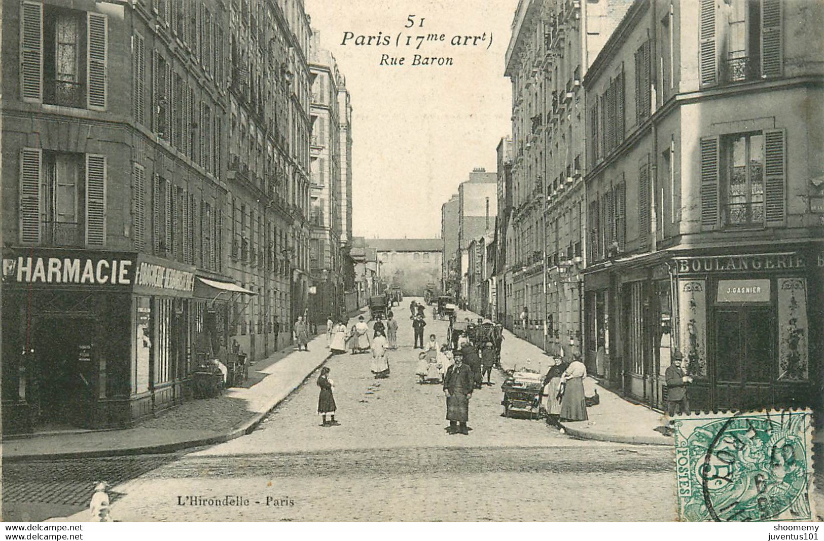 CPA Paris-Rue Baron-51-Timbre     L1701 - Distrito: 17