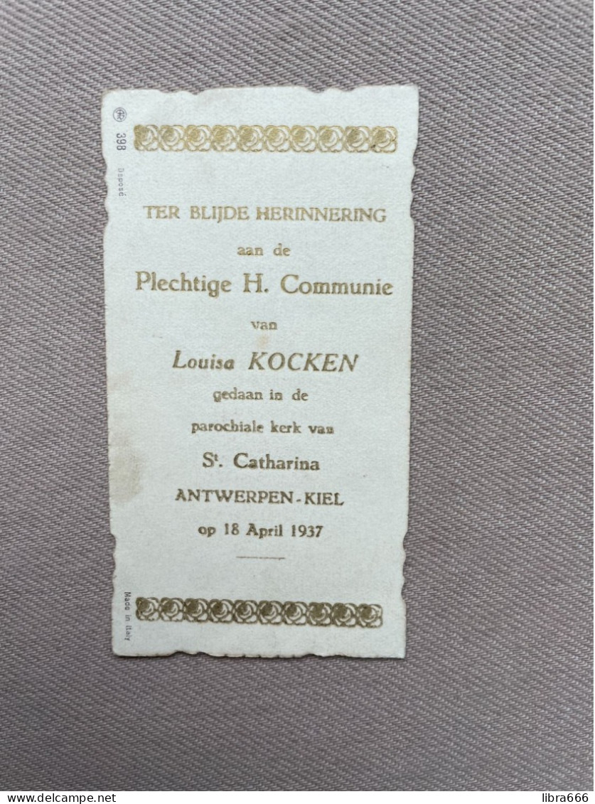 Communie - KOCKEN Louise - 1937 - St. Catharina - ANTWERPEN-KIEL - Kommunion Und Konfirmazion