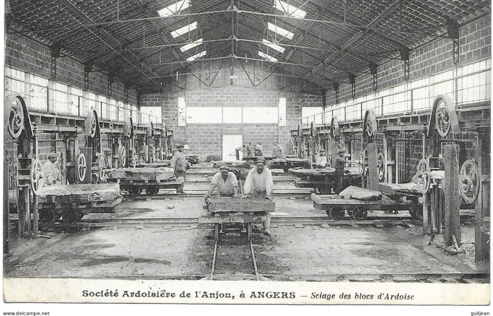 INDUSTRIE - 49 ANGERS - ARDOISIERES De L'ANJOU à ANGERS - SELAGE DES BLOCS D'ARDOISES - Circulé 1929. - Industry