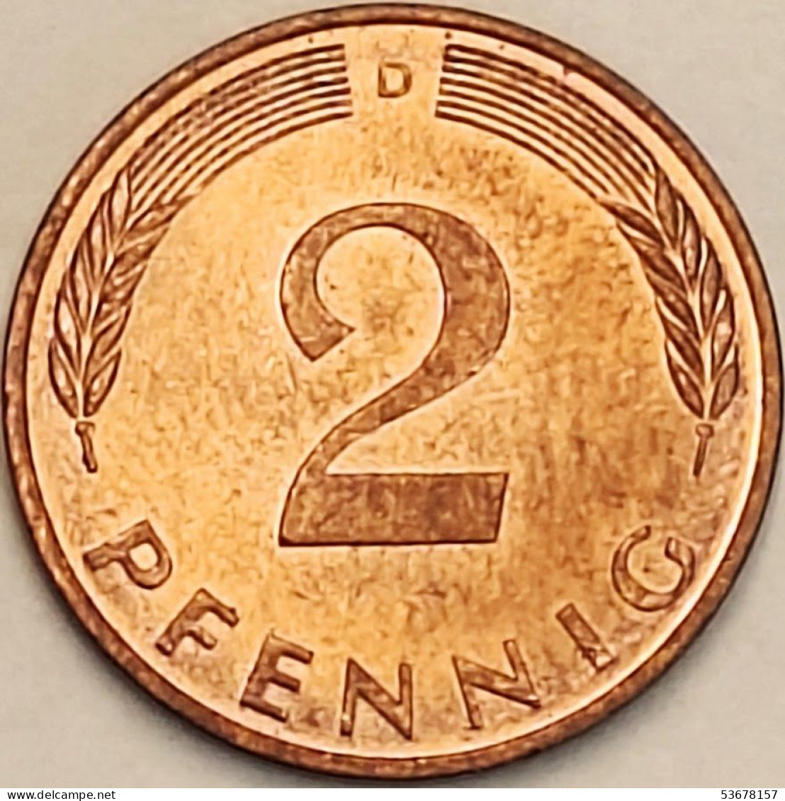 Germany Federal Republic - 2 Pfennig 1991 D, KM# 106a (#4549) - 2 Pfennig