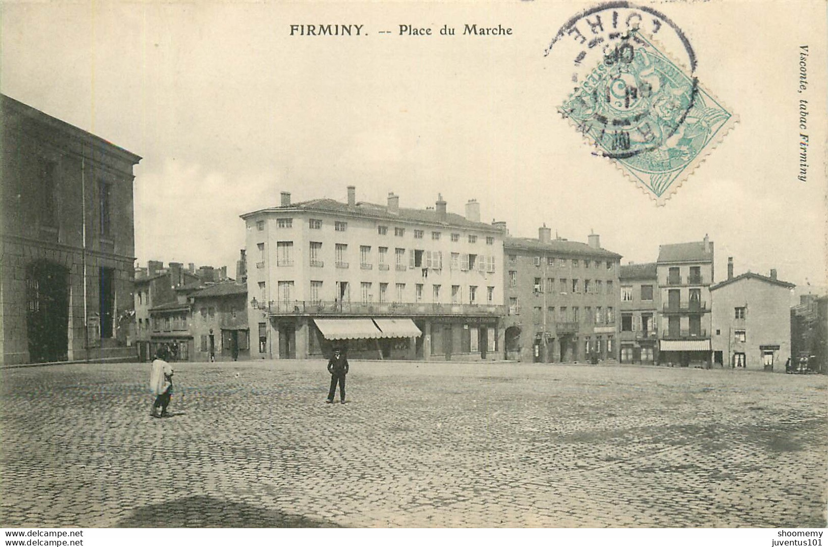 CPA Firminy-Place Du Marché-Timbre     L1704 - Firminy