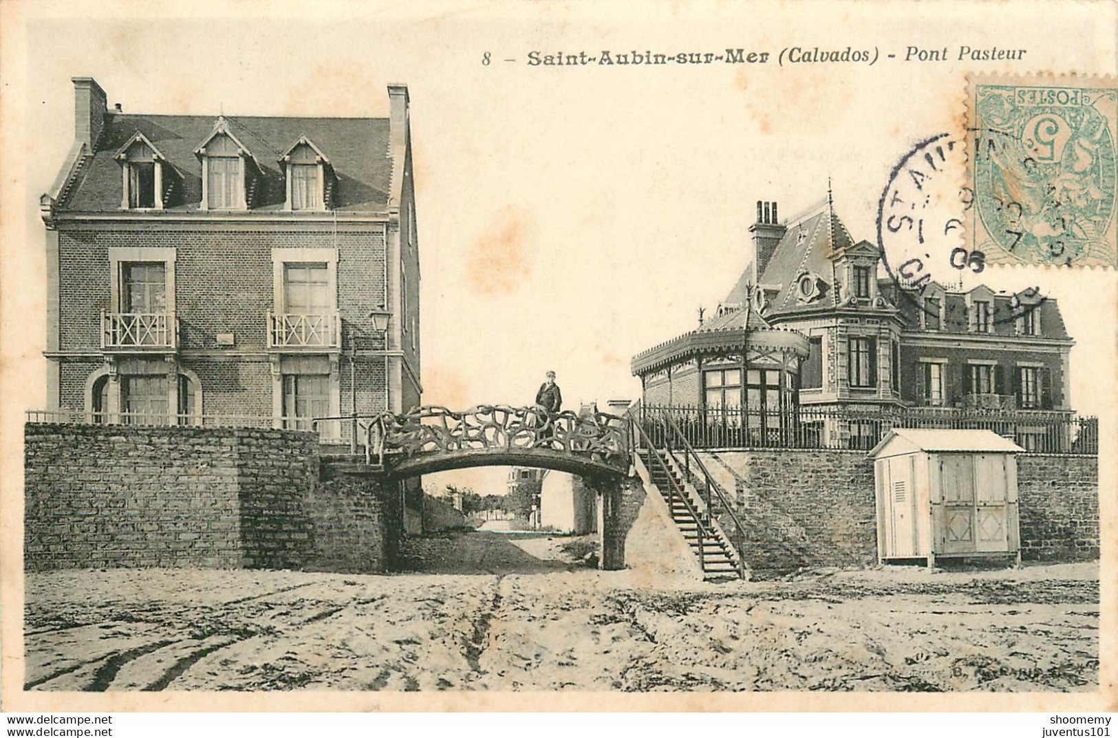 CPA Saint Aubin Sur Mer-Pont Pasteur-8-Timbre    L1706 - Saint Aubin