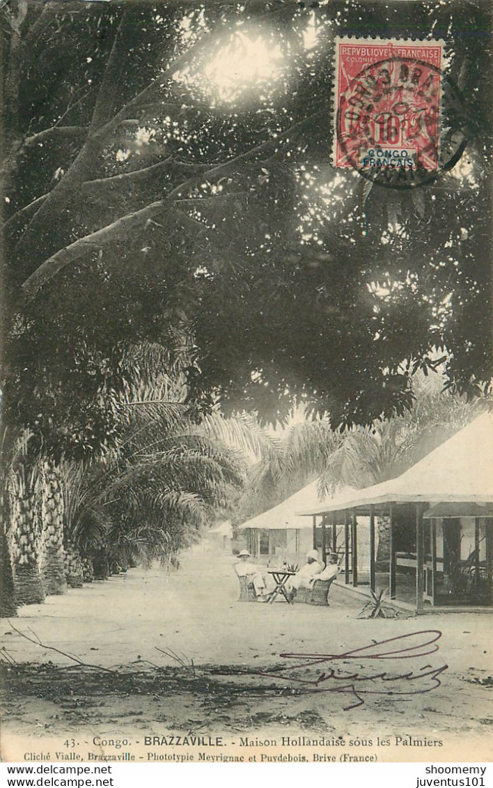 CPA Congo-Brazzaville-Maison Hollandaise Sous Les Palmiers-Timbre   L1706 - Brazzaville