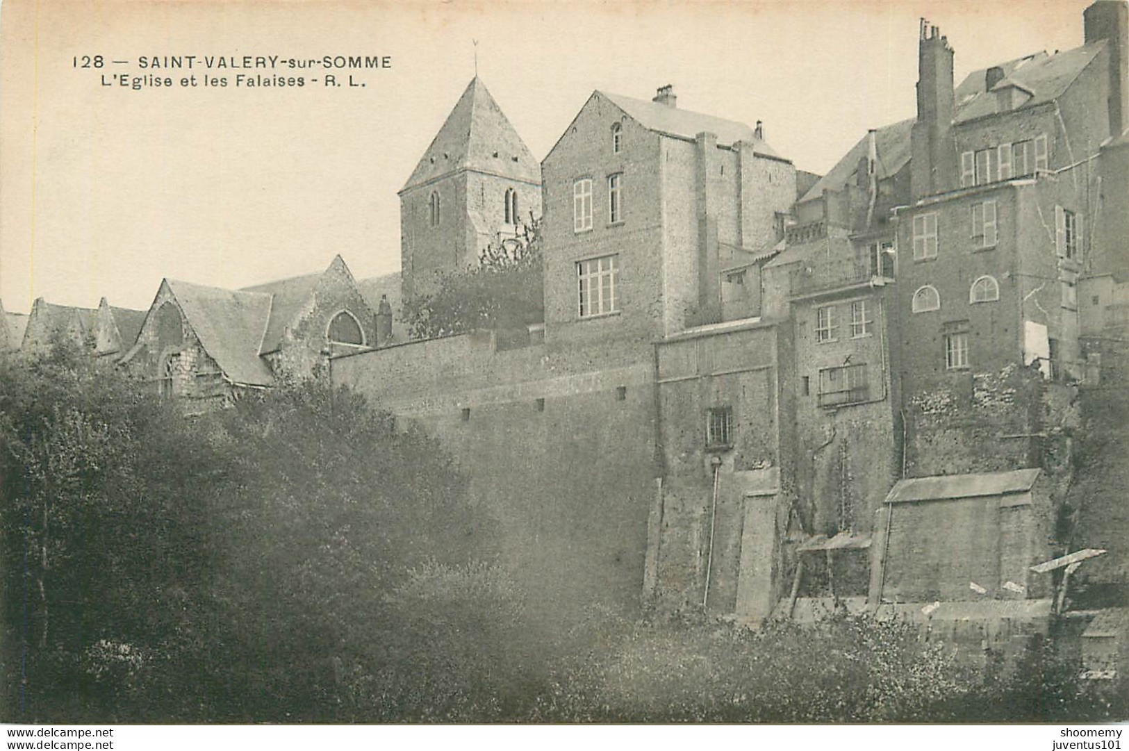 CPA Saint Valéry Sur Somme-L'église Et Les Falaises-128   L1706 - Saint Valery Sur Somme