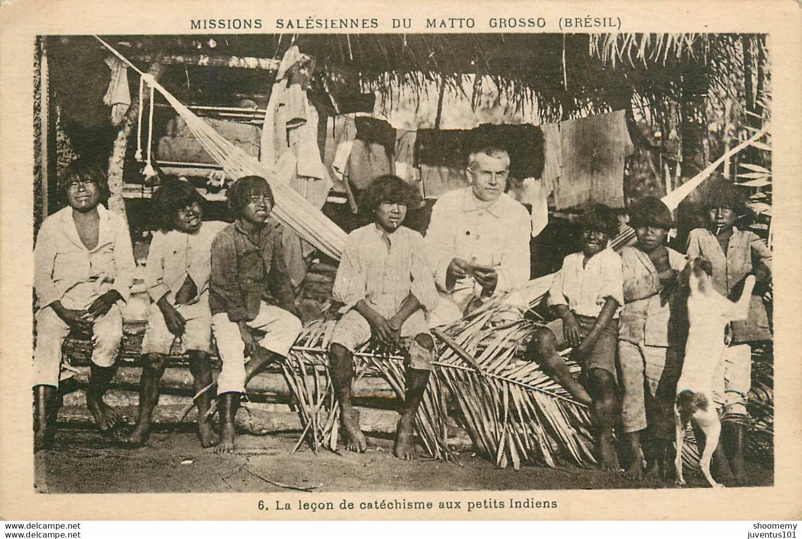 CPA Missions Salésiennes Du Matto Grosso-La Leçon De Catéchisme Aux Petits Indiens    L2049 - Autres & Non Classés