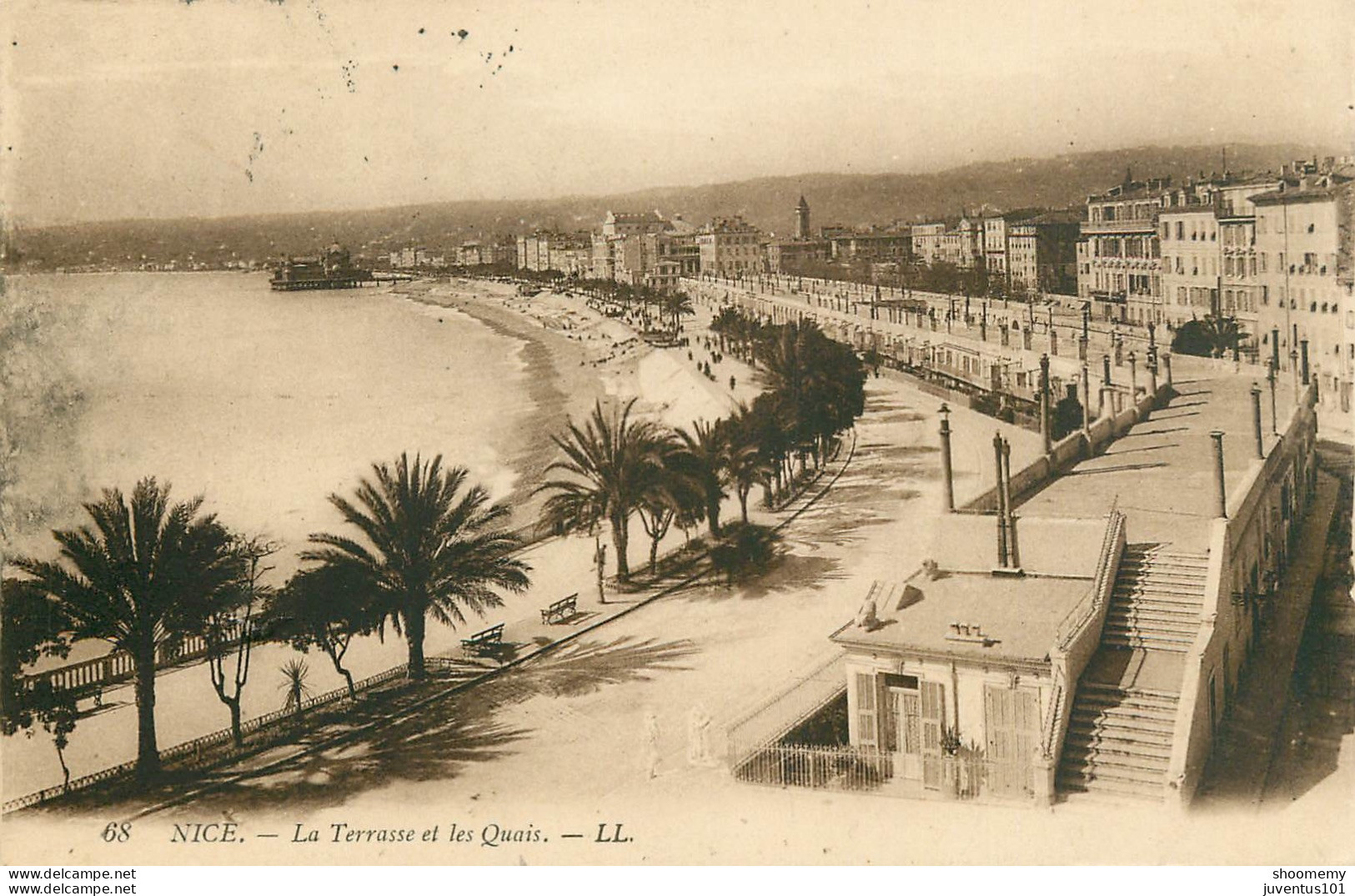 CPA Nice-La Terrasse Et Les Quais-Timbre    L2301 - Panorama's