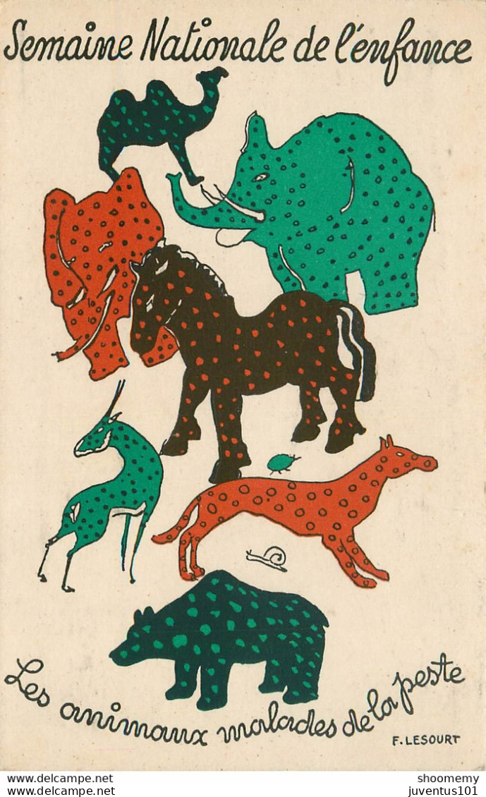 CPA Illustration-Semaine Nationale De L'enfance-Les Animaux Malades-Lesourt      L1427 - 1900-1949