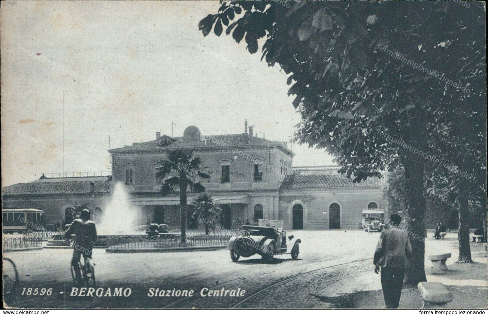 Cs13 Cartolina Bergamo Citta' Stazione Centrale 1935 Lombardia - Bergamo