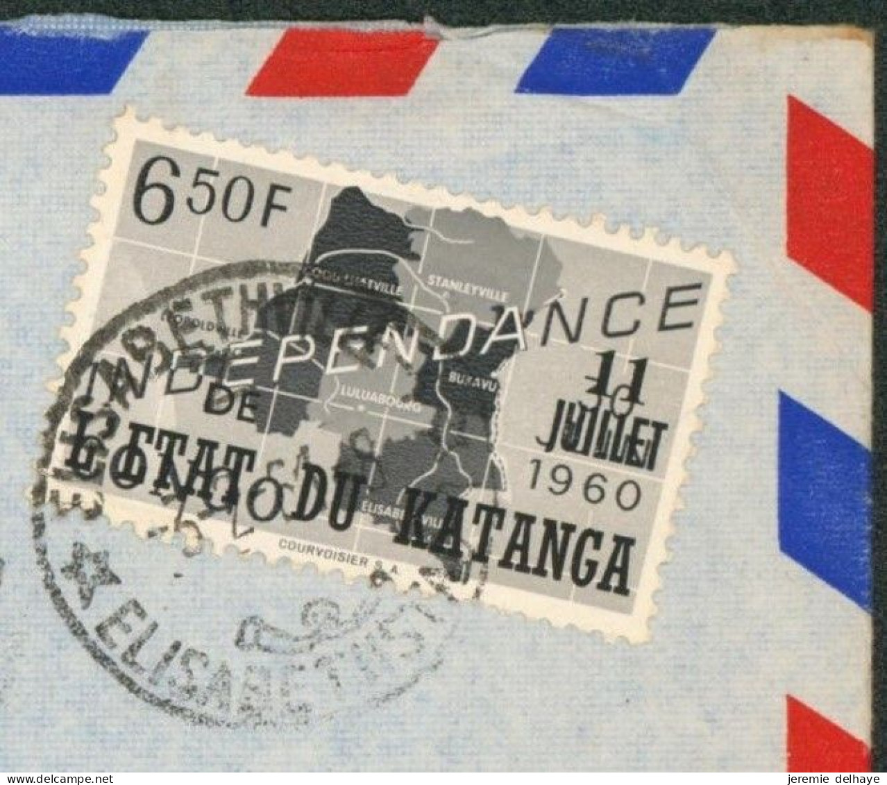 Katanga - N°47 Sur Grande Enveloppe Expédié De Elisabethville (1961, Africongo) Par Avion > Bruxelles / Foire. - Katanga