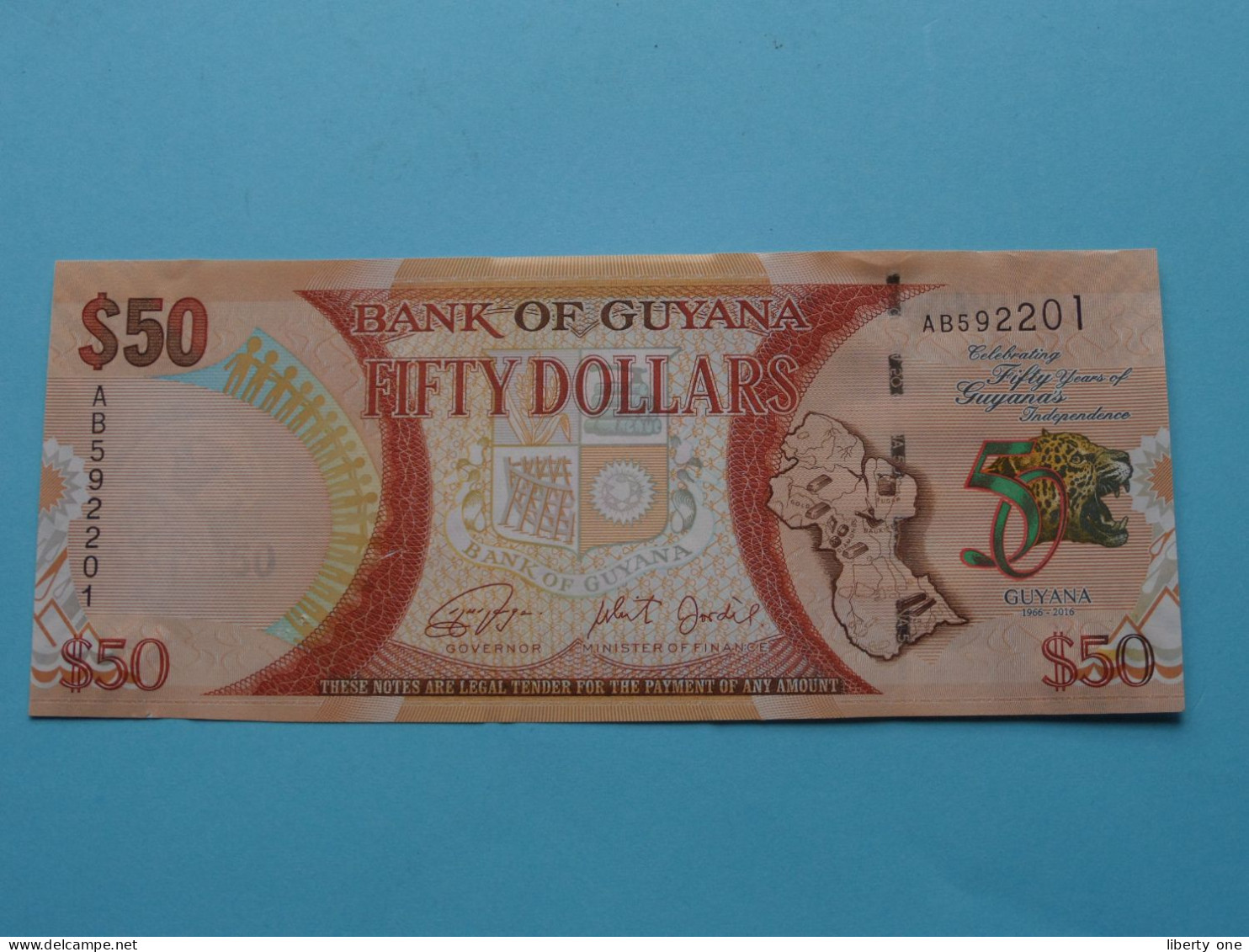 50 Dollars (AB592201) Bank Of GUYANA - 2016 ( For Grade, Please See Photo ) UNC ! - Guyana