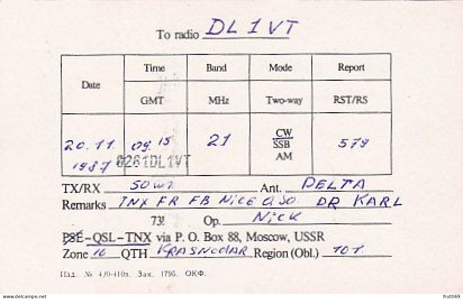 AK 210471 QSL - USSR - Krasnodar - Amateurfunk