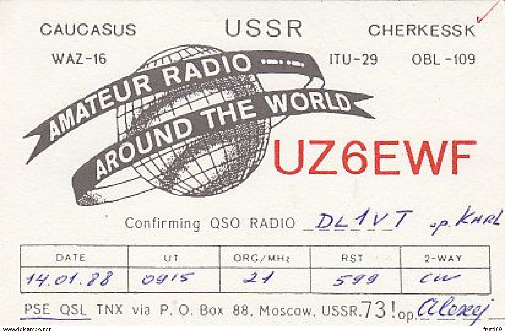 AK 210472 QSL - USSR - Cherkessk - Radio