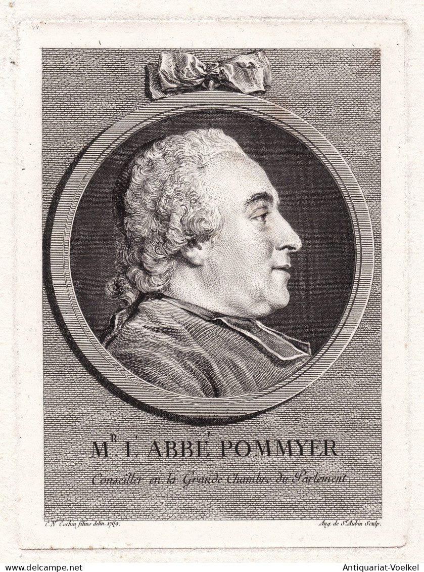 Mr. L'Abbé Pommyer - Francois Emmanuel Pommyer (1713-1784) Abbe De Bonneval Portrait - Stiche & Gravuren