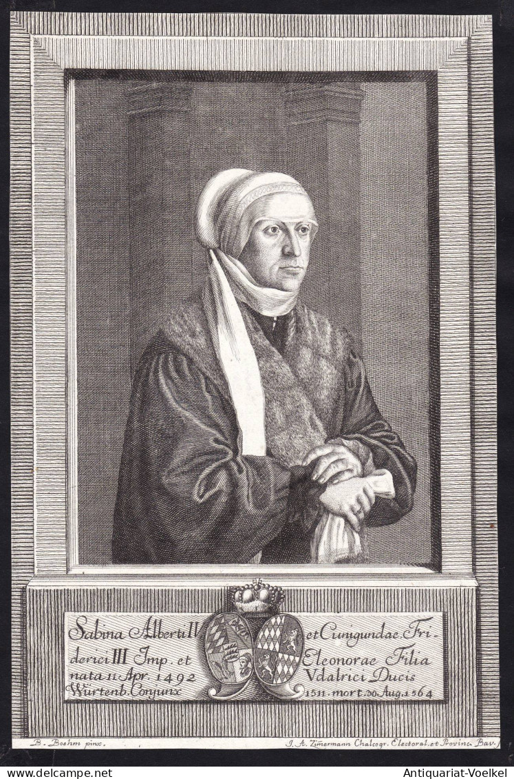 Sabina Alberti IV. Et Cunigundae Friderici III Imp. Et Eleonorae Filia... - Sabina Von Bayern (1492-1564) Herz - Stiche & Gravuren
