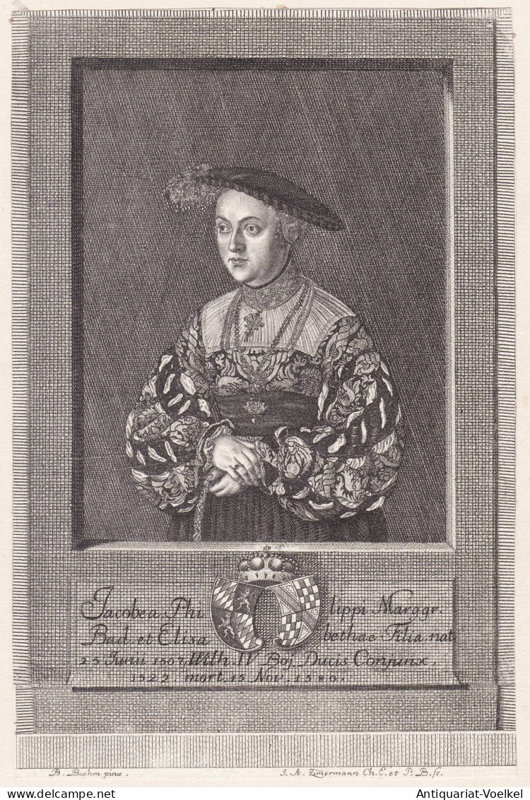 Jacobus Philippi Marggr. Bad Et Elisa ... - Maria Jakobäa Von Baden (1507-1580) Herzogin V. Bayern Portrait - Prints & Engravings