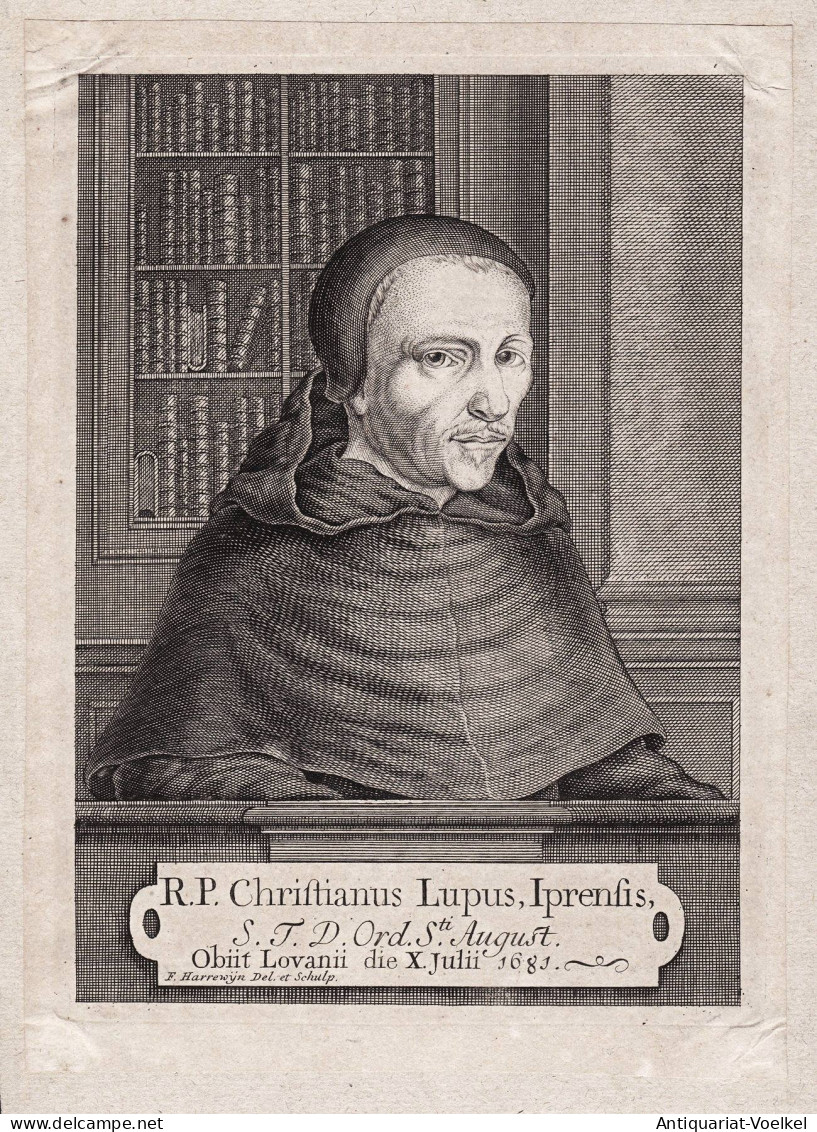 Christianus Lupus, Iprensis - Christian Lupus (1612-1681) Flemish Theologian Historian Ieper Ypres Leuven Por - Stiche & Gravuren