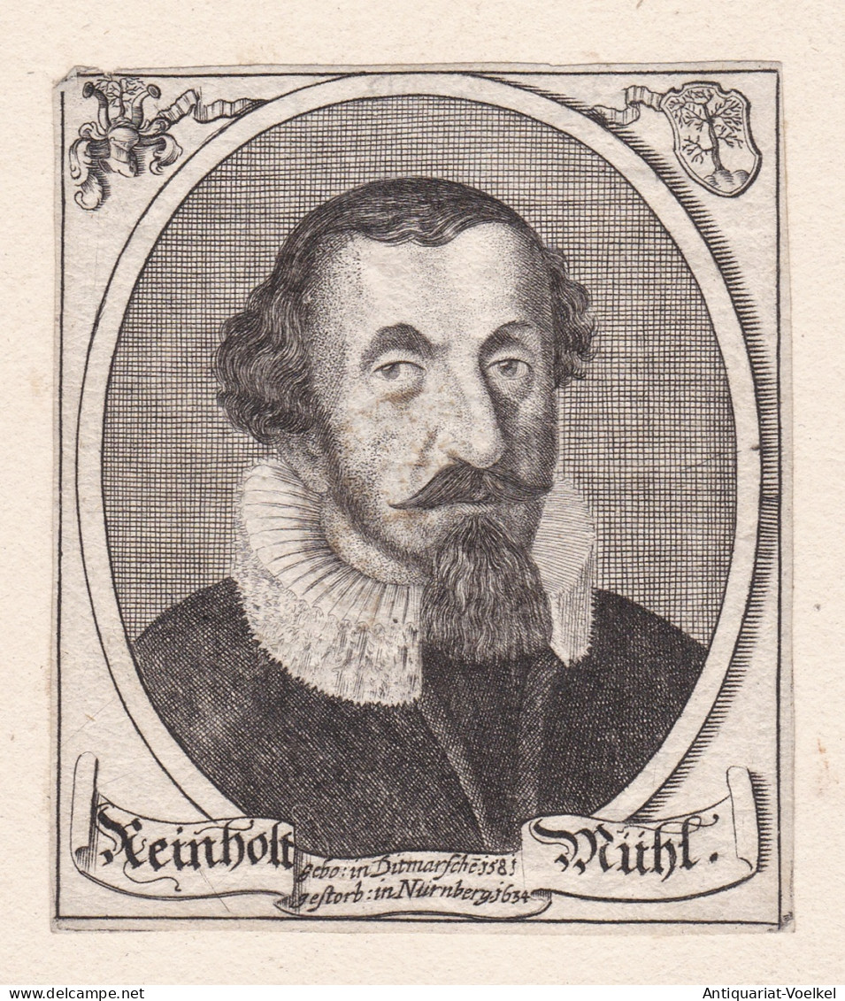 Reiholt Mühl - Reinhold Mühl (1581-1634) Dithmarschen Nürnberg Goldschmied Radierer Portrait - Estampes & Gravures