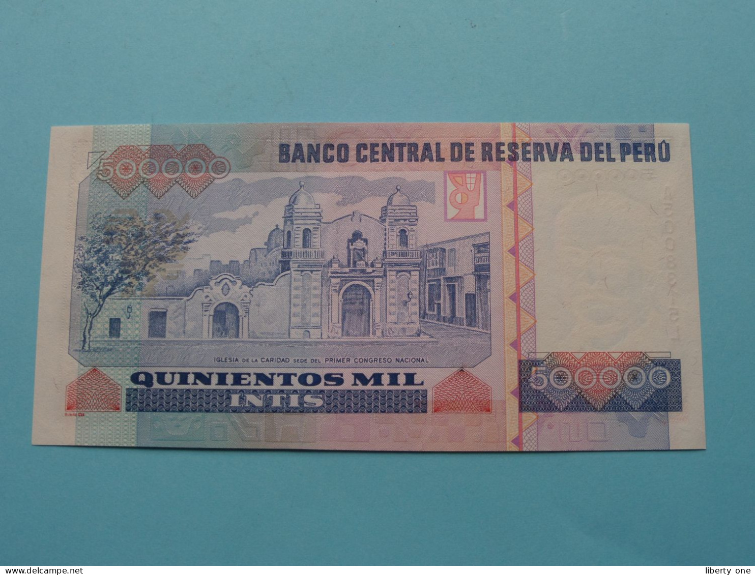 500000 Quinientos Mil Intis () Banco Central PERU - 1989 ( For Grade See SCANS ) UNC ! - Peru