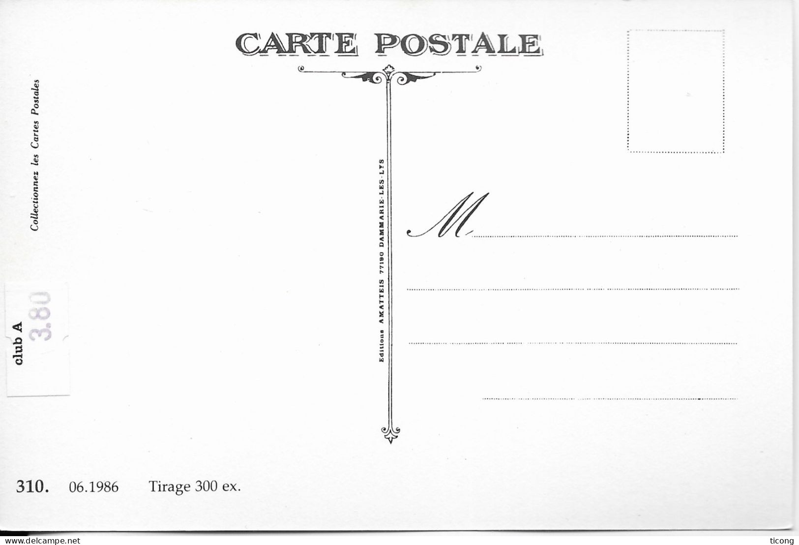 MORET SUR LOING SEINE ET MARNE - CARTE EN EDITION LIMITE DE 300 EXEMPLAIRES, EDITIONS AMATTEIS A DAMMARIE LES LYS 1986 - Moret Sur Loing