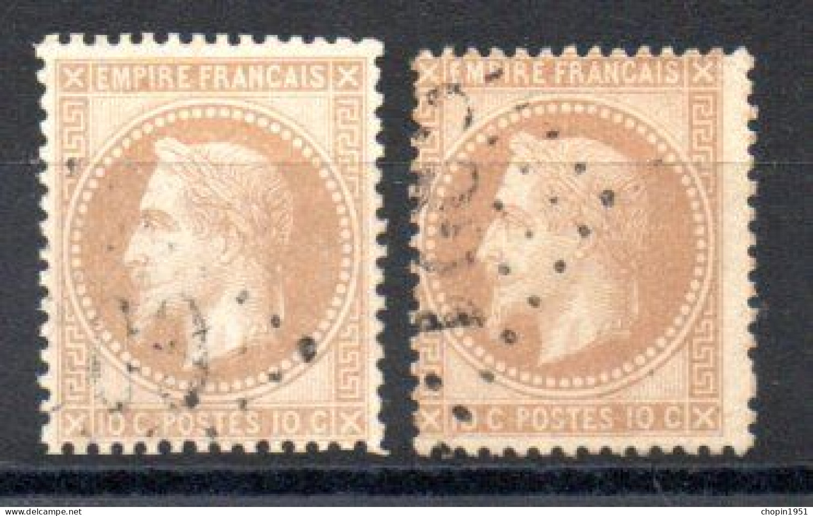 N° 28A X 2 Exemplaires : 2 Nuances, 2 Formats - 1863-1870 Napoléon III Con Laureles