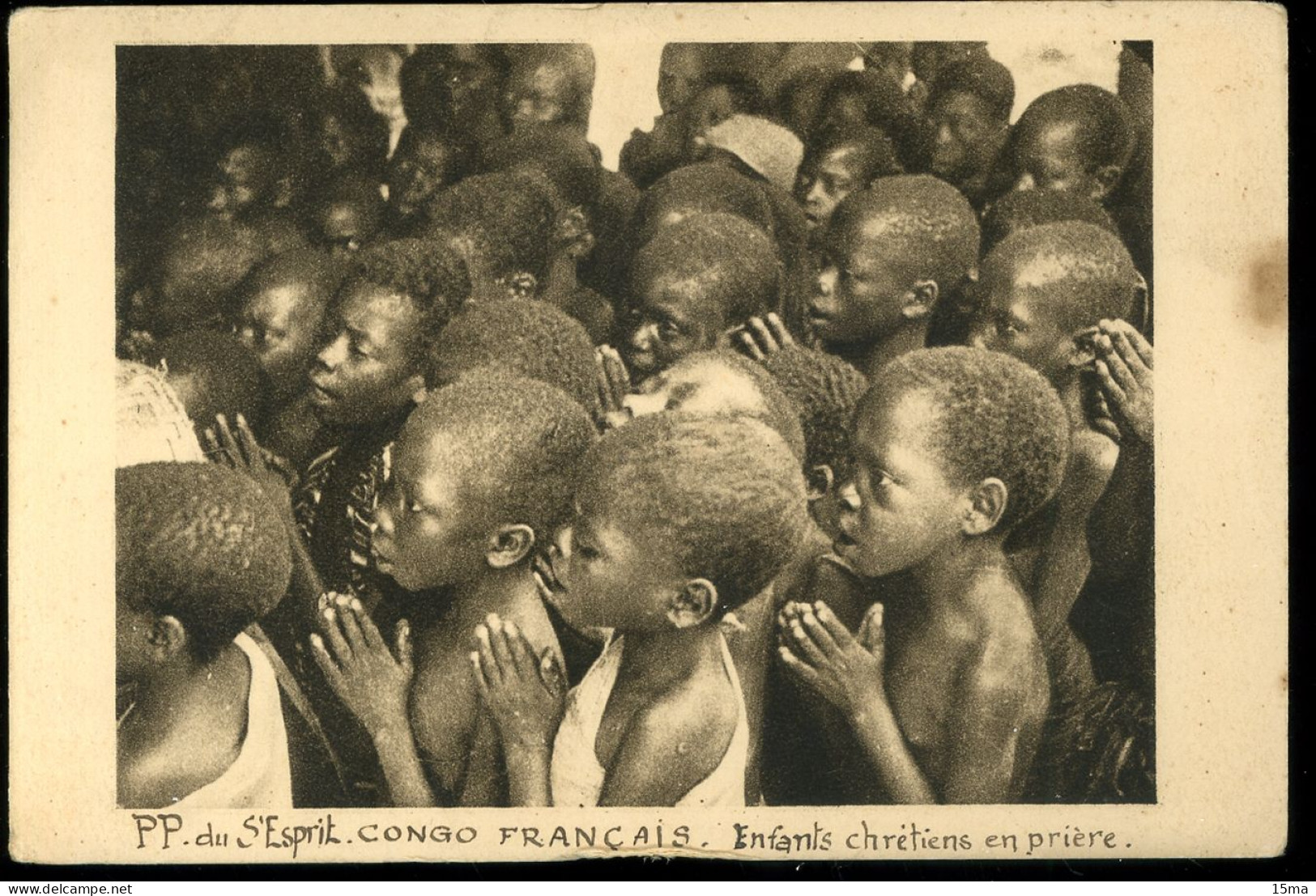 Congo Français Enfants Chrétiens En Prière Pères Du Saint Esprit - Französisch-Kongo
