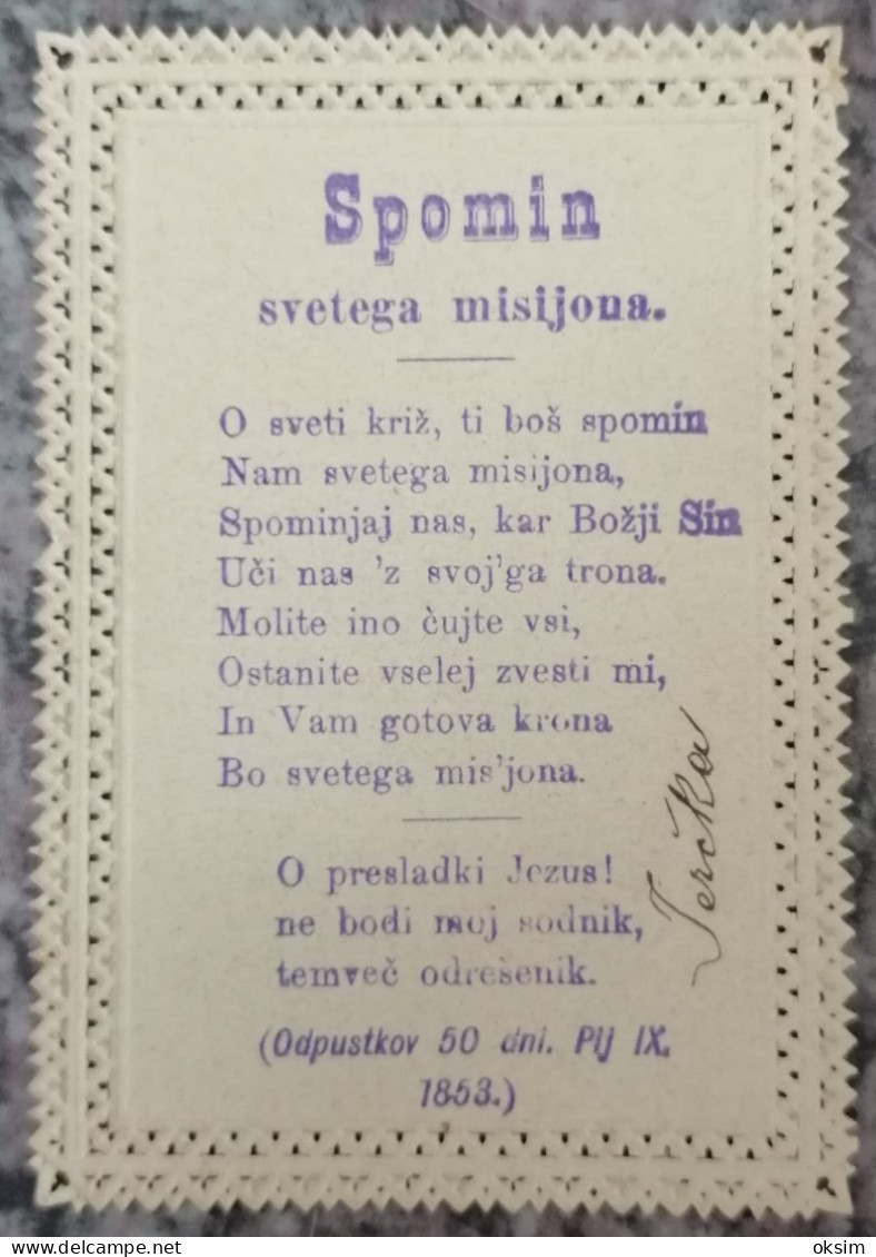 SLOVENIJA, SPOMIN SVETEGA MISIJONA, DEVOTION IMAGE, 6x8.5 Cm - Andachtsbilder