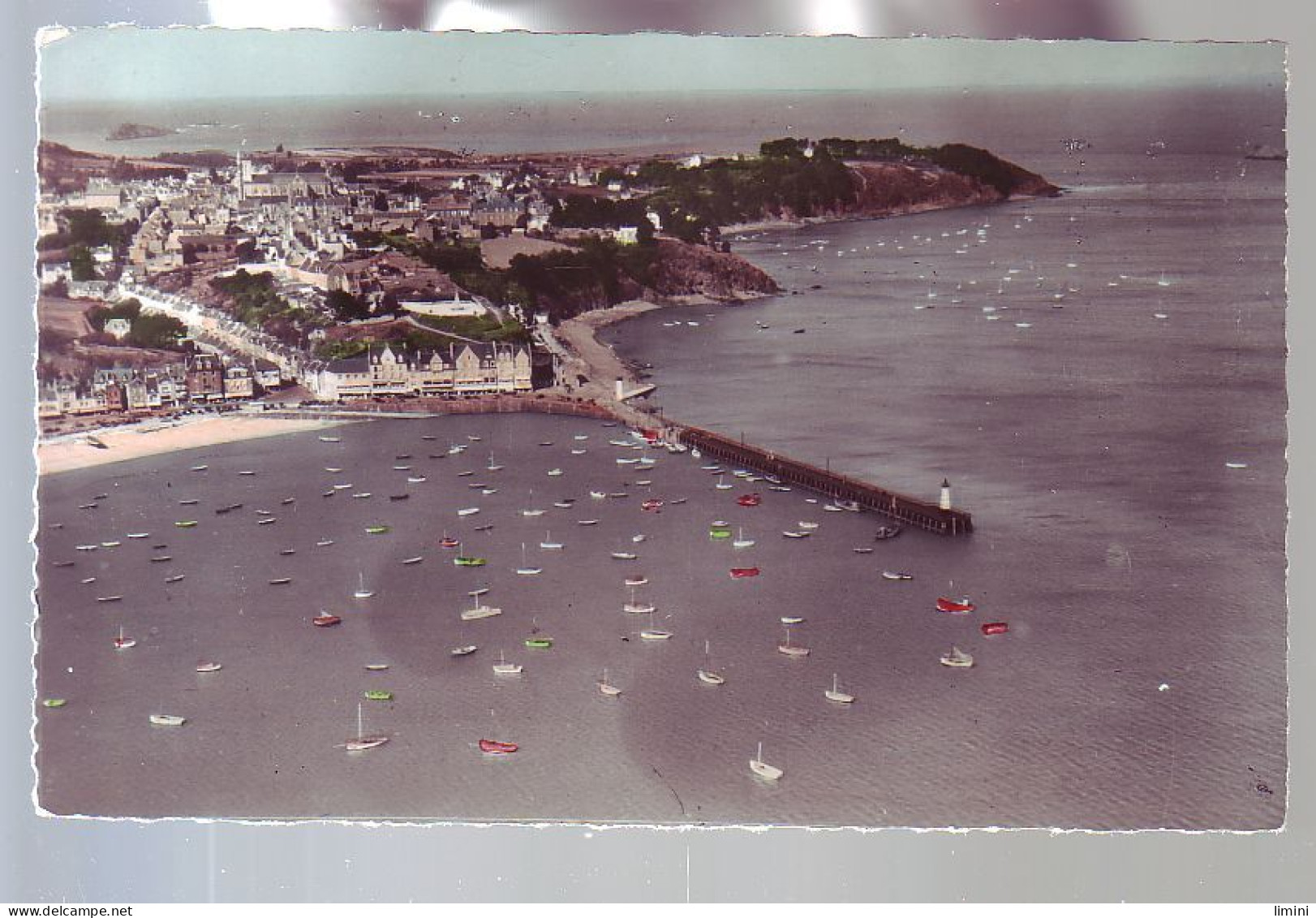 35 - CANCALE - LE PORT ET LA JETÉE VUE D'AVION - COLORISÉE - - Cancale