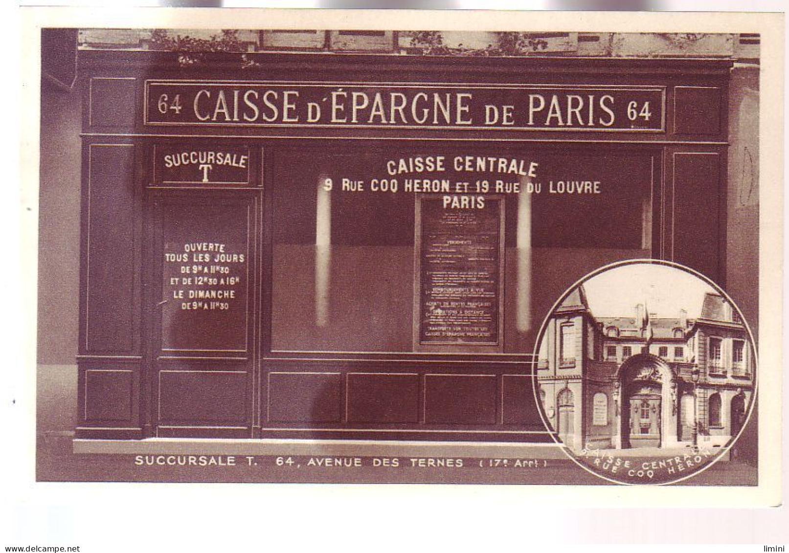 75 - PARIS - CAISSE D'EPARGNE De PARIS - AVENUE DES THÉRMES - - Viste Panoramiche, Panorama