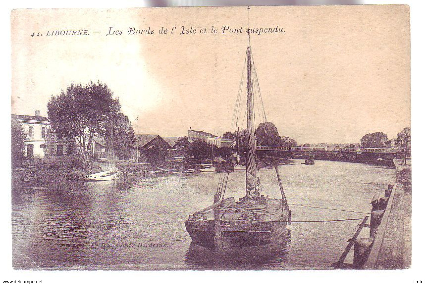 33 - LIBOURNE - Les RIVES De L'ISLE  Et Le PONT SUSPENDU - - Libourne