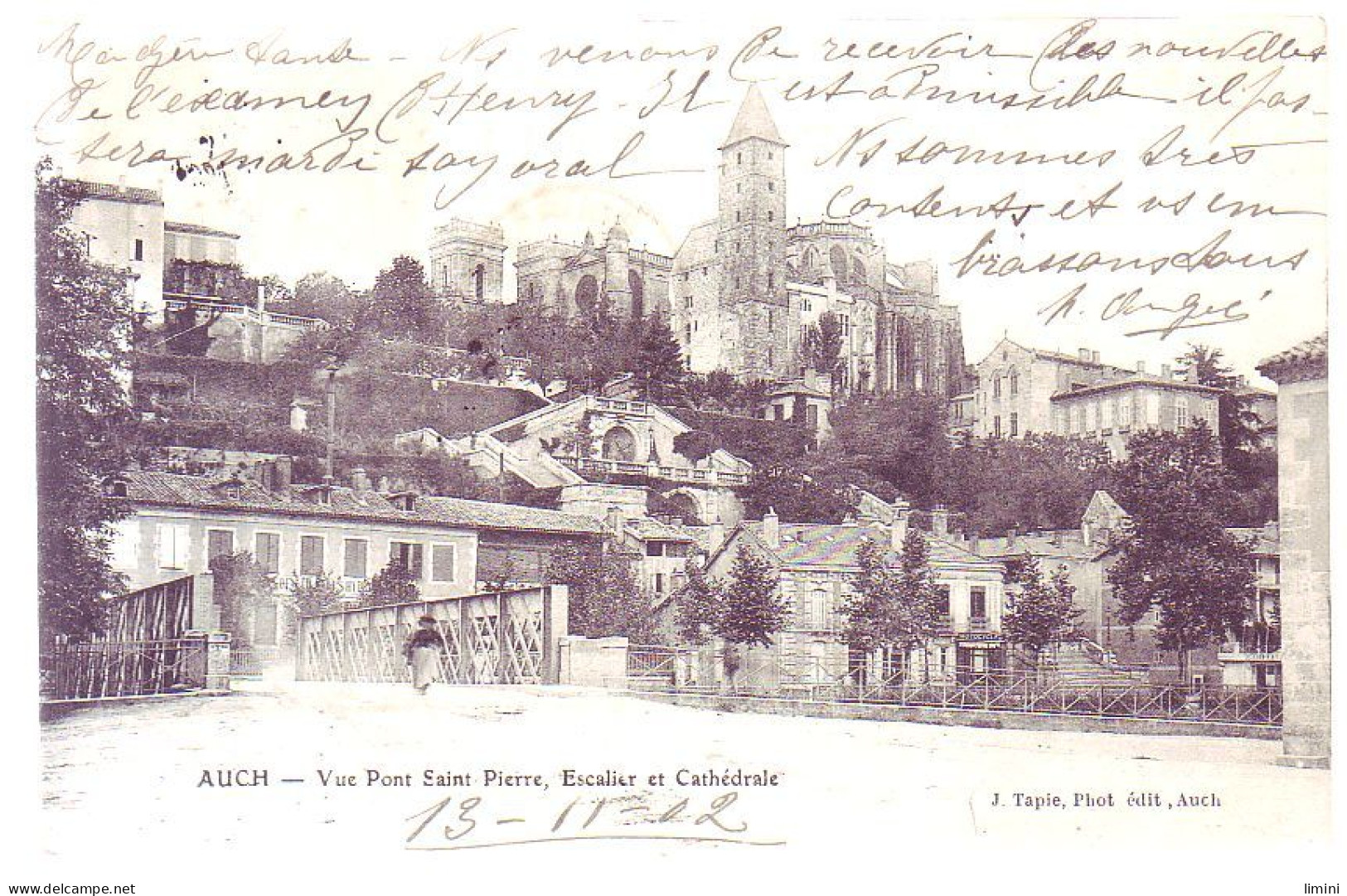 32 - AUCH - VUE GÉNÉRALE - PONT SAINT-PIERRE - ANIMÉE - - Auch