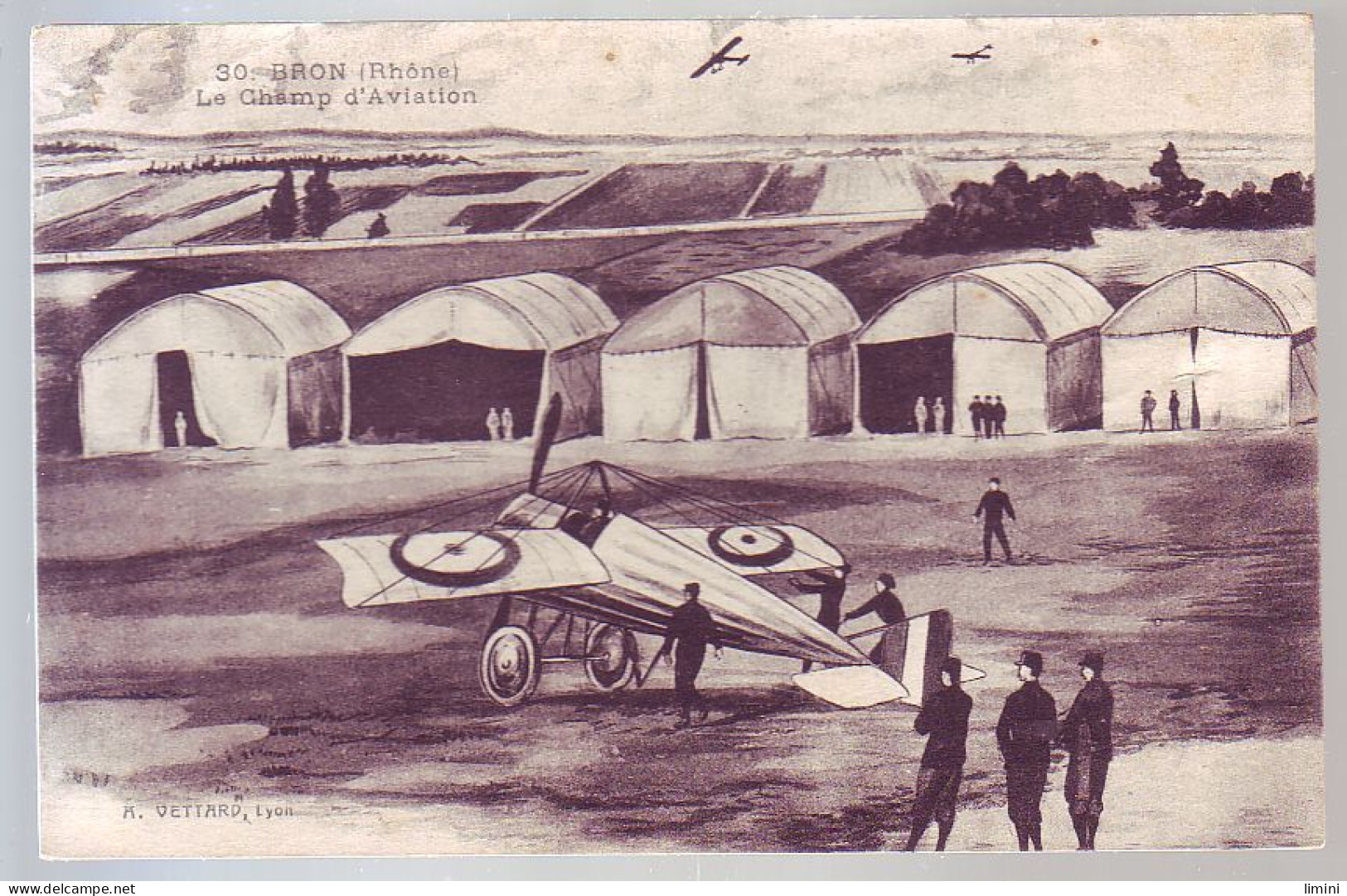 69 - BRON - CARTE ILLUSTRÉE - CHAMP AVIATION - - Bron