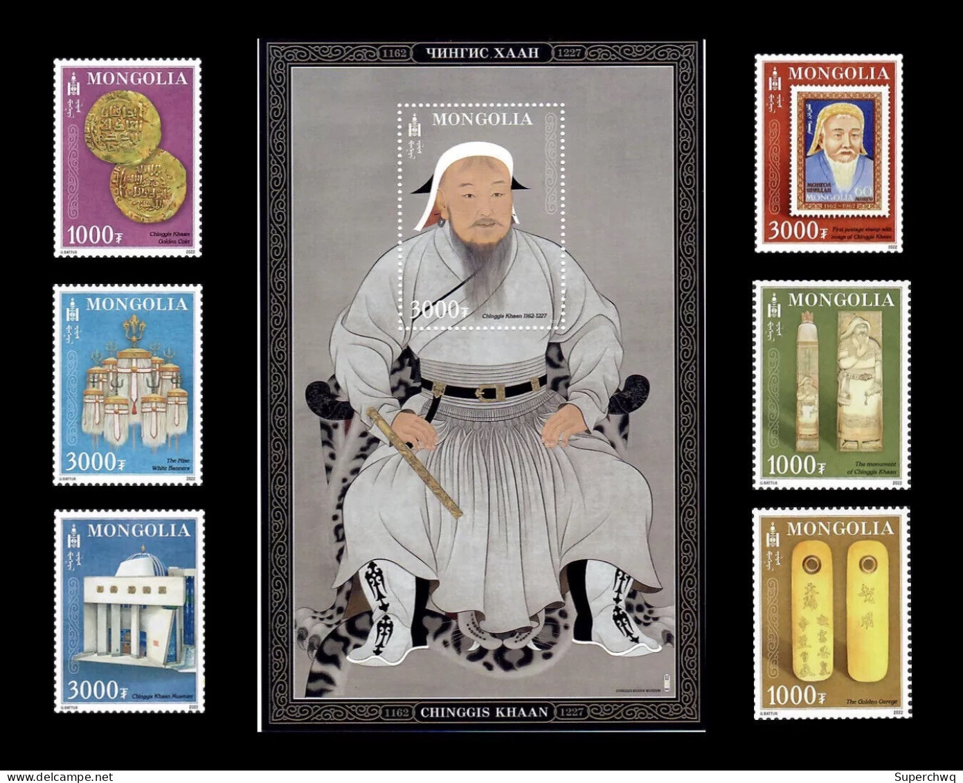 Mongolia 2022, 860 Years After The Birth Of Genghis Khan, The Founder Of The Yuan Dynasty In China，6v+ MS MNH - Mongolia