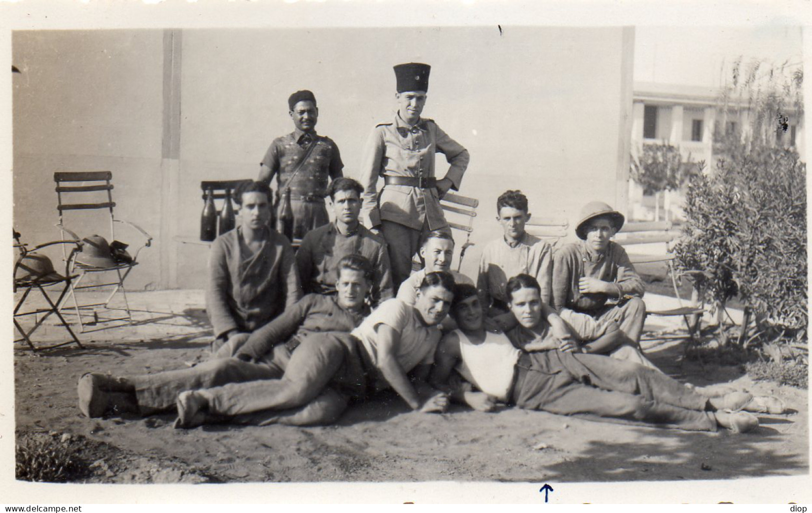 Photographie Photo Vintage Snapshot Militaire Military Bou Ficha Tunisie - Afrique