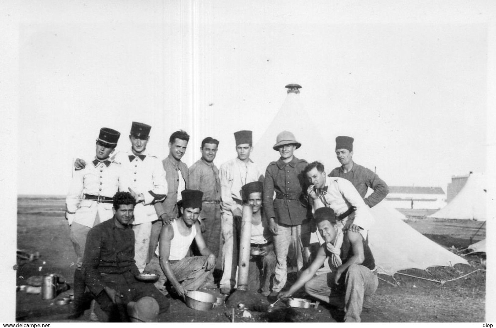 Photographie Photo Vintage Snapshot Militaire Military Bou Ficha Tunisie - Afrique