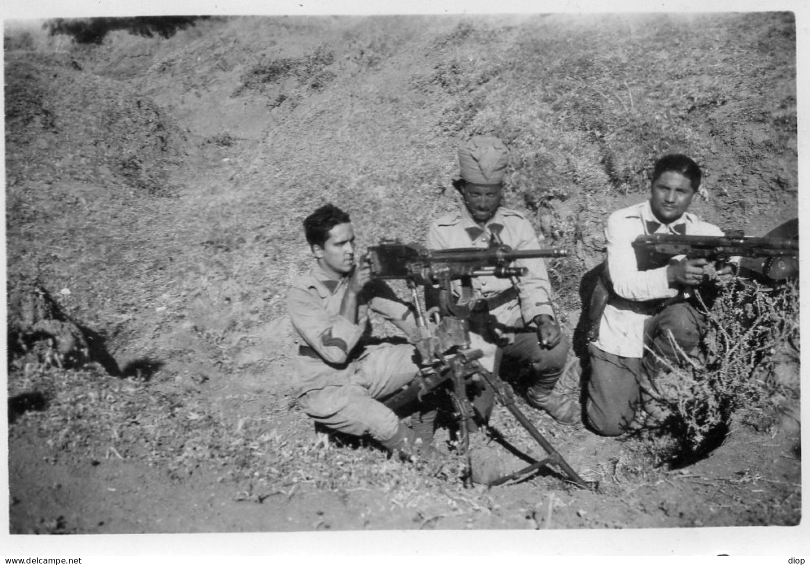 Photographie Photo Vintage Snapshot Militaire Military Bou Ficha Tunisie - Afrique