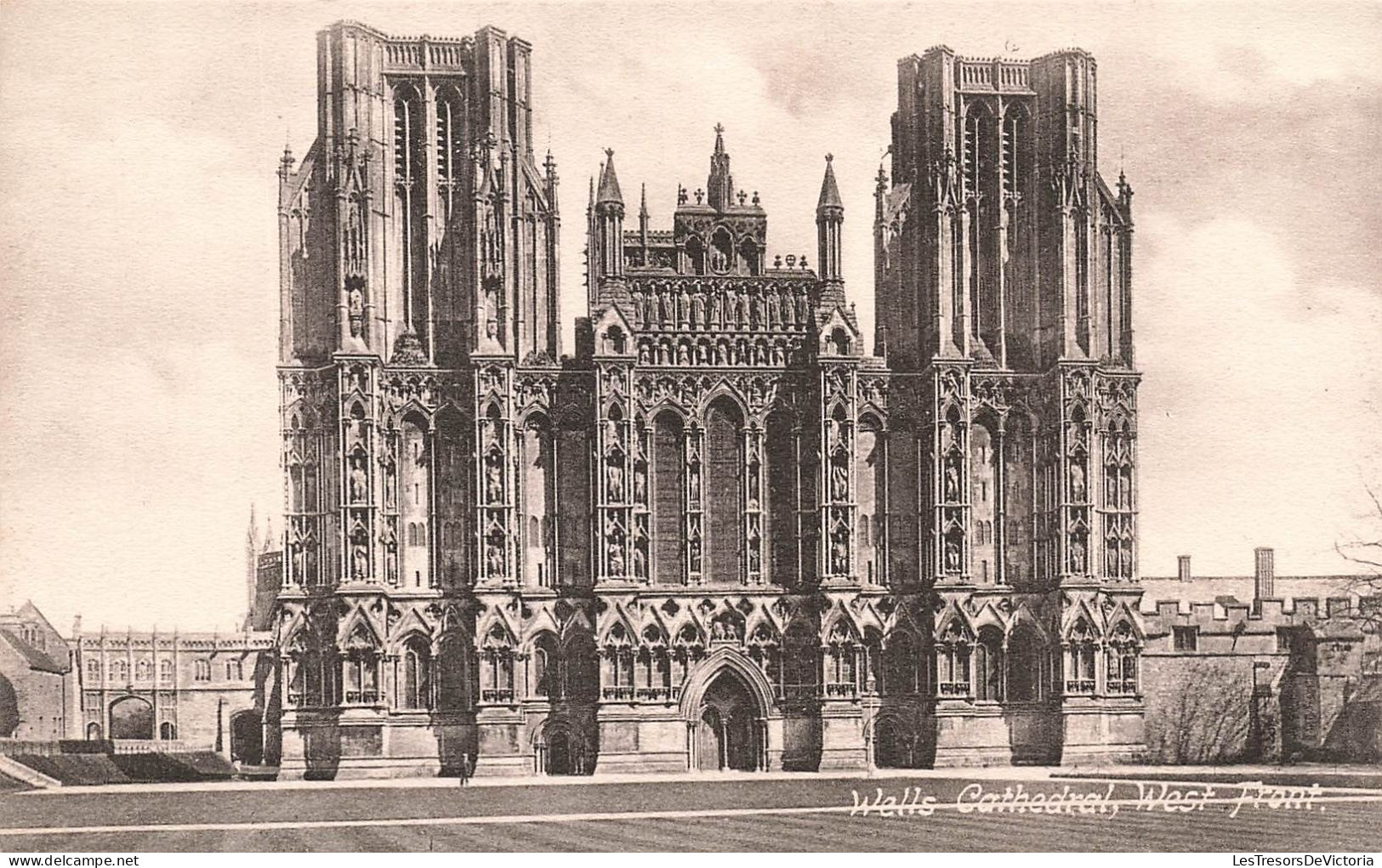 ROYAUME-UNI - Angleterre - Wells Cathedral - West Front - Carte Postale Ancienne - Wells