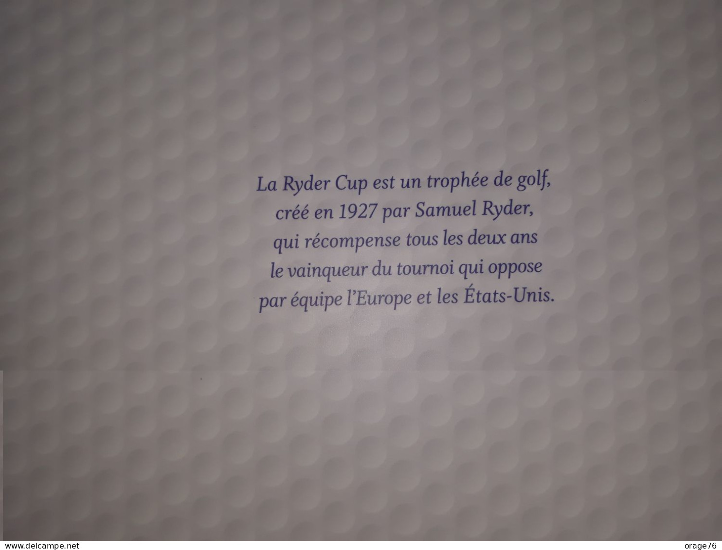 FRANCE 2018 COFFRET GOLF RYDER CUP , NEUF** BLOC FEUILLET NUMÉROTÉ FOND BLEU + MÉDAILLE TTB - Unused Stamps