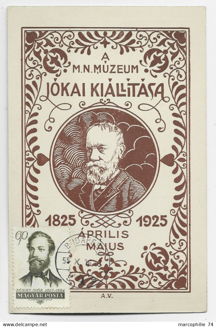 HUNGARY HONGRIE CARTE MAXIMUM BUDAPEST 1955 MUZEUM - Tarjetas – Máximo