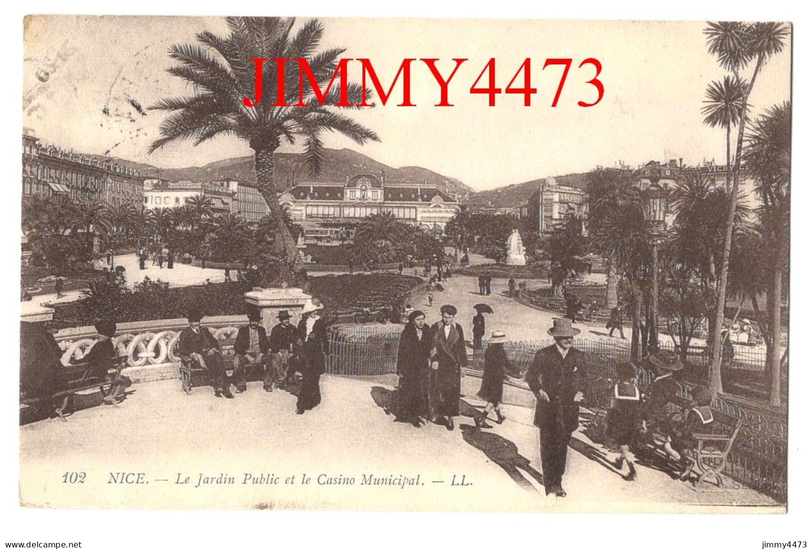 CPA - NICE En 1914 - Le Jardin Public Et Le Casino Municipal ( Promenade Bien Animée ) N° 102 - L L - Parks, Gärten