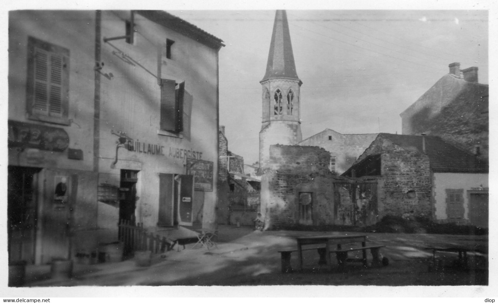 Photographie Photo Vintage Snapshot Saint Cirques Place Du Village - Luoghi