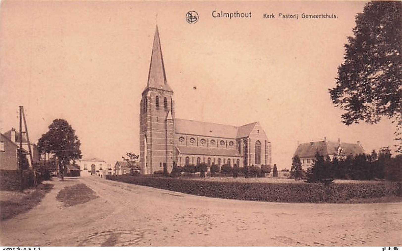 Kalmthout -  Calmpthout -   Kerk Pastorij Gemeentehuis - Kalmthout
