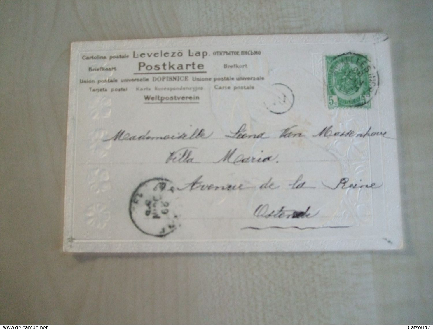 Carte Postale Ancienne Gaufrée 1904 FRUITS - Otros & Sin Clasificación