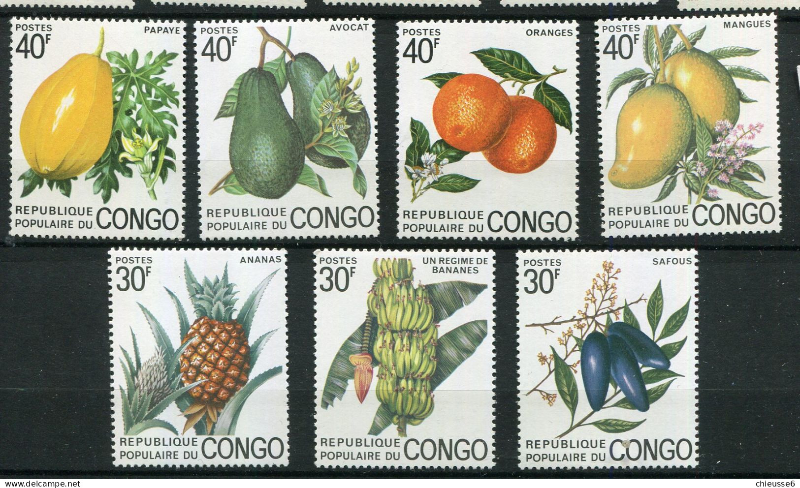 Congo  ** - N° 359 à 365 - Fruits - Nuevas/fijasellos